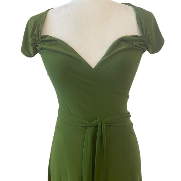 Norma Kamali Womens Green Stretch Wrap Dress - Picture 5 of 6
